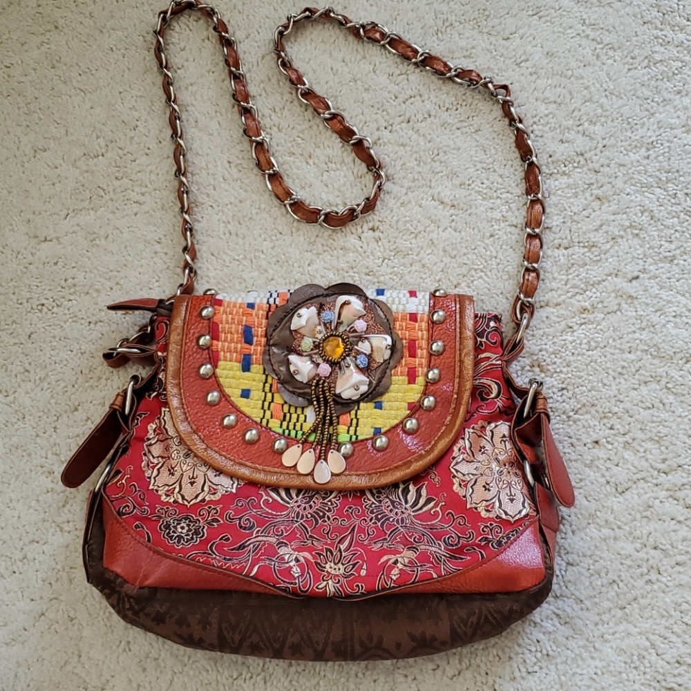 NWOT Mixed Media Boho Purse